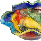 9" Rainbow Multi Colored Art Glass Centerpiece Bowl  Warm Home View