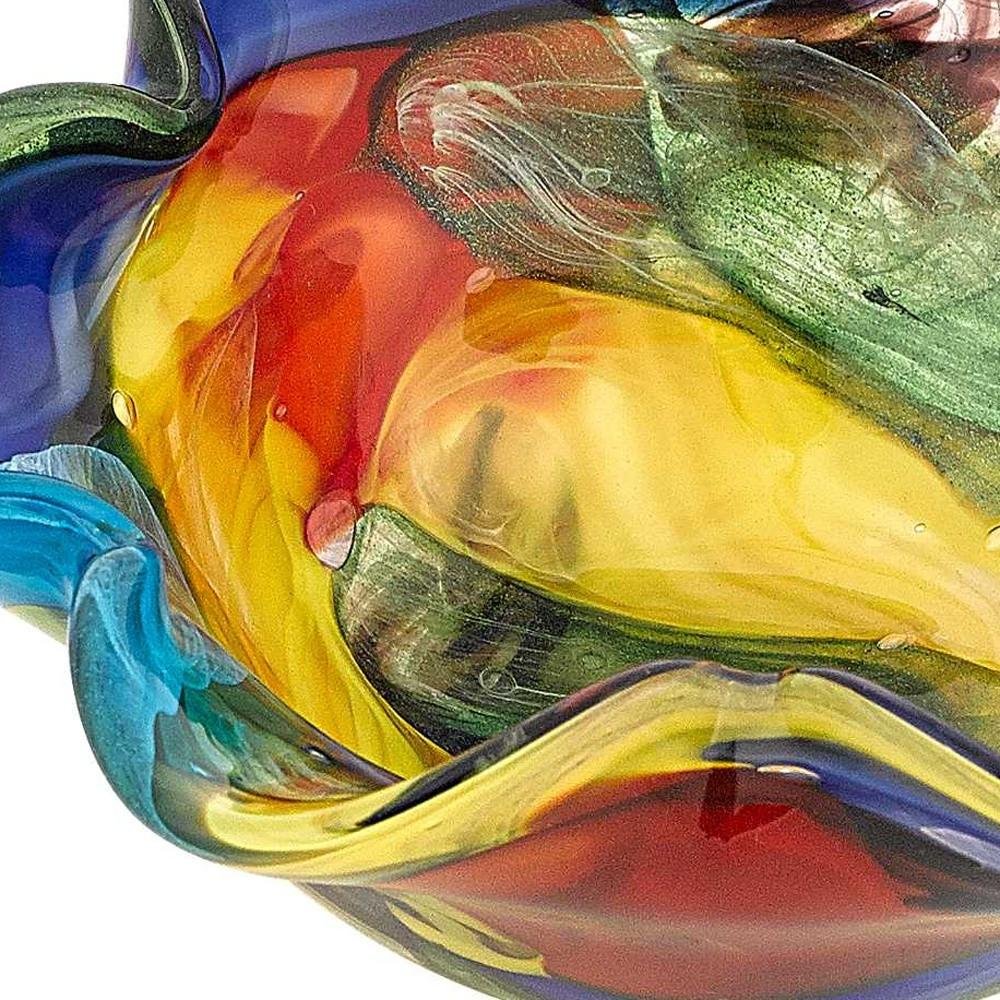 9" Rainbow Multi Colored Art Glass Centerpiece Bowl  Warm Home View