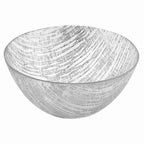 9" Clear And Silver Lead Free Crystal Round Serving Bowl  Warm Home View
