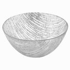 9" Clear And Silver Lead Free Crystal Round Serving Bowl  Warm Home View