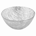 9" Clear And Silver Lead Free Crystal Round Serving Bowl  Warm Home View