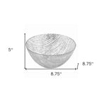 9" Clear And Silver Lead Free Crystal Round Serving Bowl  Warm Home View