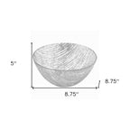 9" Clear And Silver Lead Free Crystal Round Serving Bowl  Warm Home View