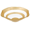 9" Clear and Gold Glass Round Ruffle Centerpiece Bowl  Warm Home View