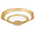 9" Clear and Gold Glass Round Ruffle Centerpiece Bowl  Warm Home View