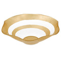 9" Clear and Gold Glass Round Ruffle Centerpiece Bowl  Warm Home View