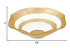 9" Clear and Gold Glass Round Ruffle Centerpiece Bowl  Warm Home View