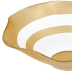 9" Clear and Gold Glass Round Ruffle Centerpiece Bowl  Warm Home View