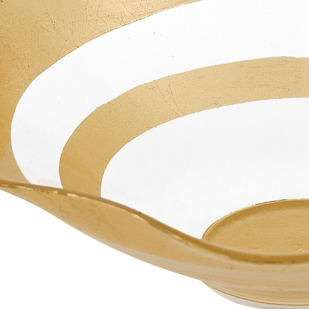 9" Clear and Gold Glass Round Ruffle Centerpiece Bowl  Warm Home View