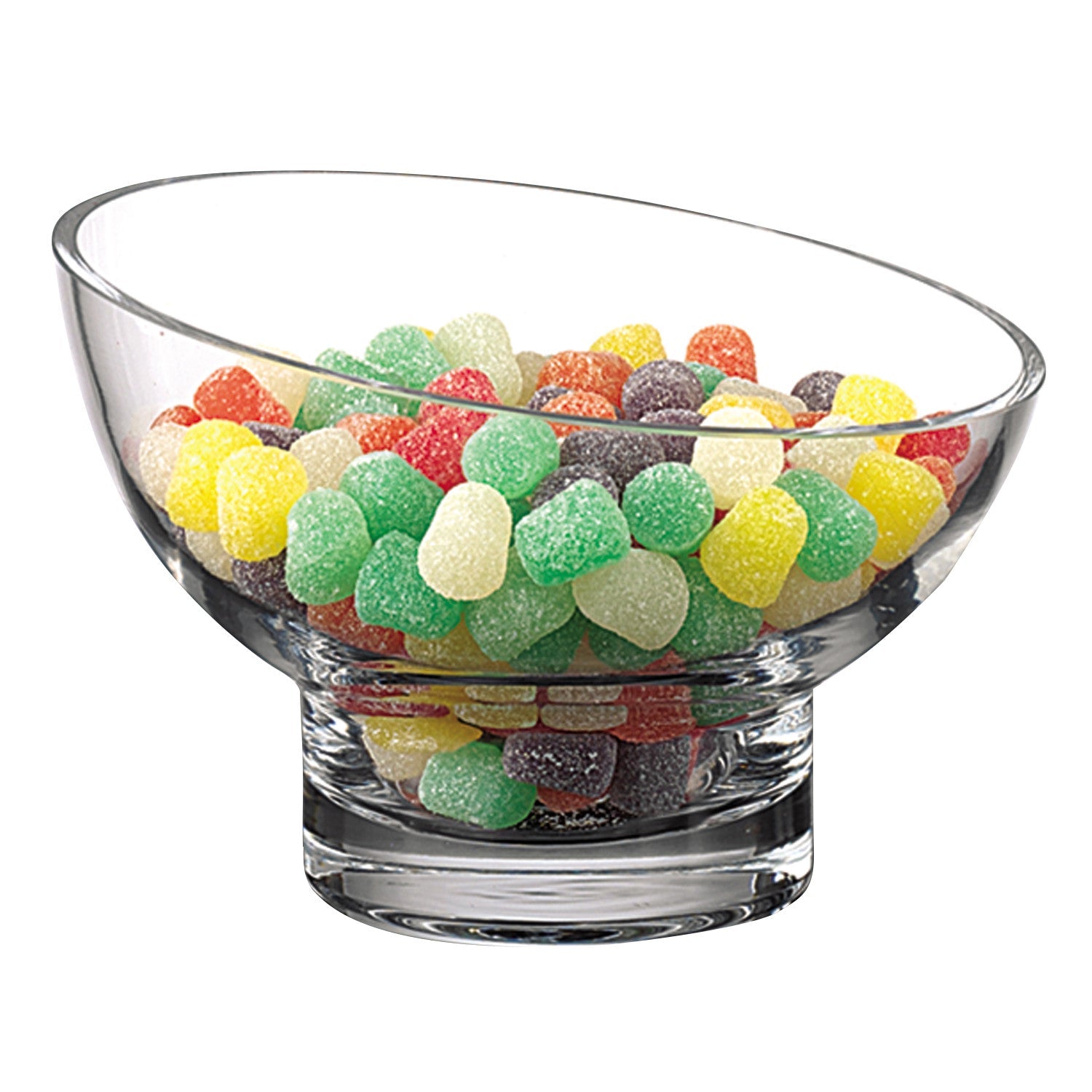 7" Clear Mouth Blown Slant Edge Glass Candy Bowl  Warm Home View