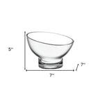 7" Clear Mouth Blown Slant Edge Glass Candy Bowl  Warm Home View