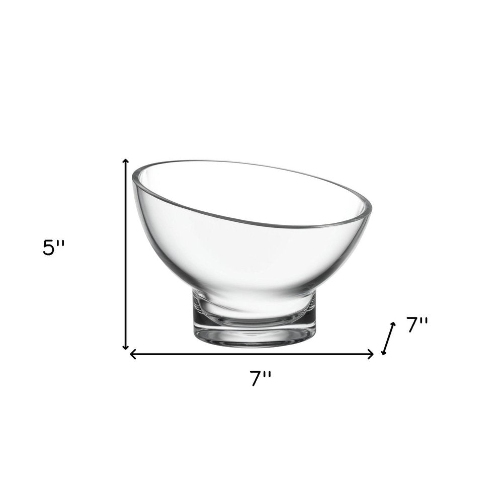 7" Clear Mouth Blown Slant Edge Glass Candy Bowl  Warm Home View
