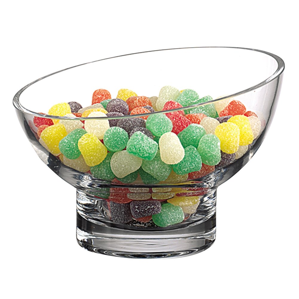 7" Clear Mouth Blown Slant Edge Glass Candy Bowl  Warm Home View