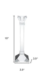 Set of Two Clear Crystal Tabletop Taper Candlesticks  Warm Home View