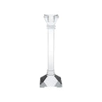Set of Two Clear Crystal Tabletop Taper Candlesticks  Warm Home View