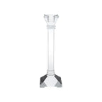 Set of Two Clear Crystal Tabletop Taper Candlesticks  Warm Home View