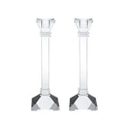 Set of Two Clear Crystal Tabletop Taper Candlesticks  Warm Home View