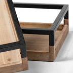 Set of Two Brown Wood Indoor Outdoor Tray With Handles  Warm Home View