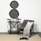 Set of Two Black Round Metal Indoor Outdoor Tray With Handles  Warm Home View