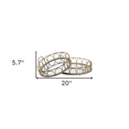 Set of Two Brown Round Wood Indoor Outdoor Vanity Tray With Handles  Warm Home View