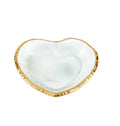 8" Mouth Blown Seeded Glass Heart Plate with Gold Rim  Warm Home View