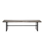 Rectangular Indian Mango Woodbrown Tone Finish W Metal Cladding On The Base Dining Bench  Warm Home View