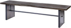 Rectangular Indian Mango Woodbrown Tone Finish W Metal Cladding On The Base Dining Bench  Warm Home View