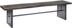 Rectangular Indian Mango Woodbrown Tone Finish W Metal Cladding On The Base Dining Bench  Warm Home View