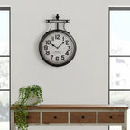 5" Circle Black Glass Analog Wall Clock  Warm Home View