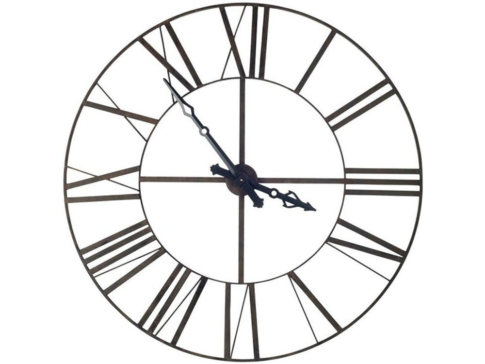 50" Circle Black Metal Skeleton Wall Clock  Warm Home View