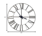 50" Circle Black Metal Skeleton Wall Clock  Warm Home View