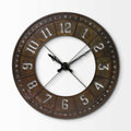 57" Round Industrial Brown Wall Clock  Warm Home View