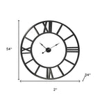 54" Round Xl Industrial Style Wall Clock With Open Face Desing  Warm Home View