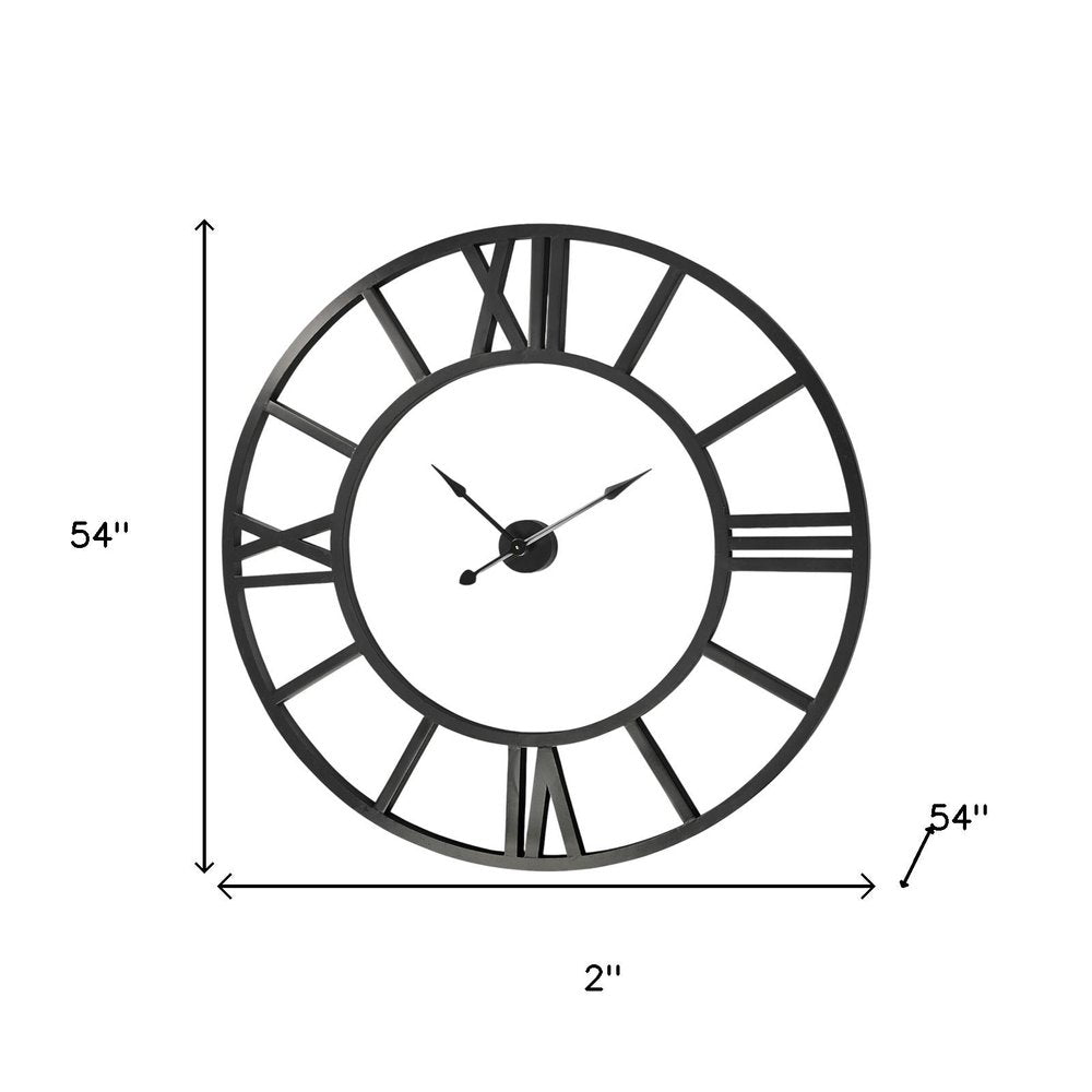 54" Round Xl Industrial Style Wall Clock With Open Face Desing  Warm Home View