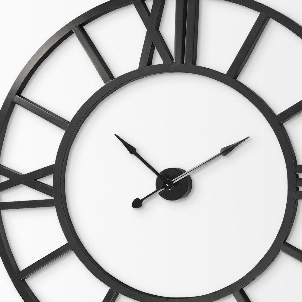 54" Round Xl Industrial Style Wall Clock With Open Face Desing  Warm Home View