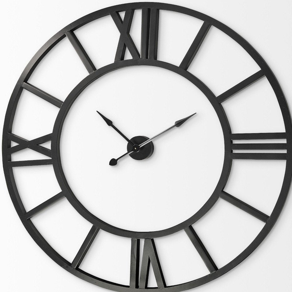 54" Round Xl Industrial Style Wall Clock With Open Face Desing  Warm Home View