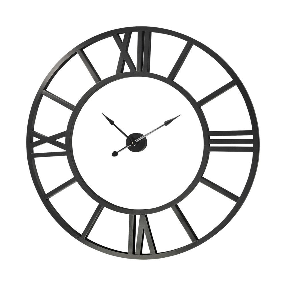 54" Round Xl Industrial Style Wall Clock With Open Face Desing  Warm Home View