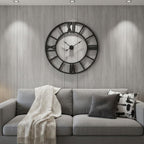 54" Round Xl Industrial Style Wall Clock With Open Face Desing  Warm Home View