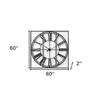 60" Round and Square Industrial Style Wall Clock  Warm Home View