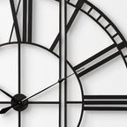 60" Round and Square Industrial Style Wall Clock  Warm Home View