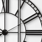 60" Round and Square Industrial Style Wall Clock  Warm Home View