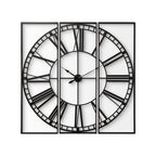 60" Round and Square Industrial Style Wall Clock  Warm Home View