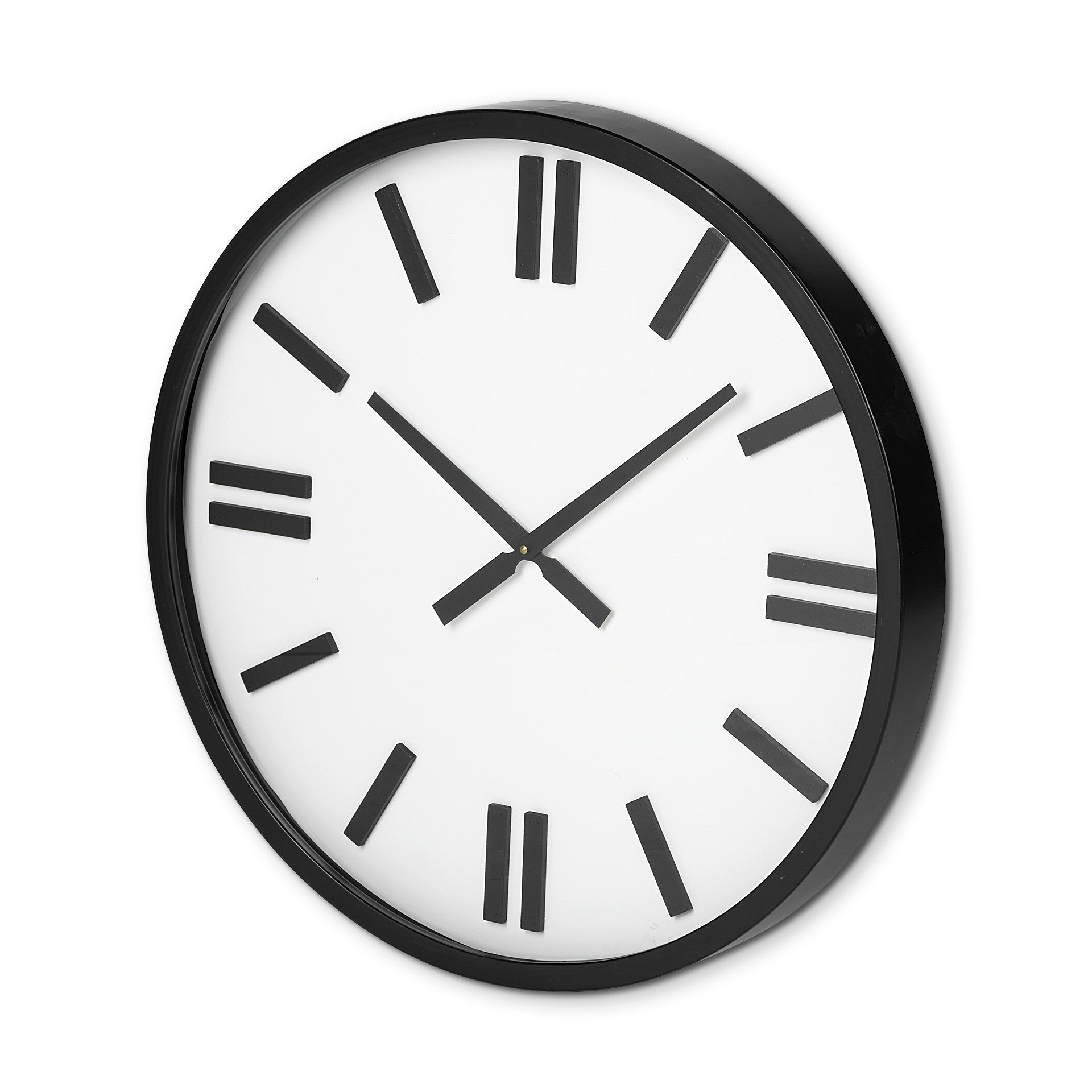 24" Round Large Modern Wall Clock With White Face And Non-Numarical Number  Warm Home View