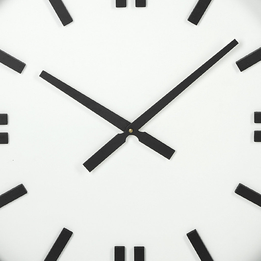 24" Round Large Modern Wall Clock With White Face And Non-Numarical Number  Warm Home View