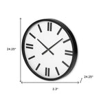 24" Round Large Modern Wall Clock With White Face And Non-Numarical Number  Warm Home View