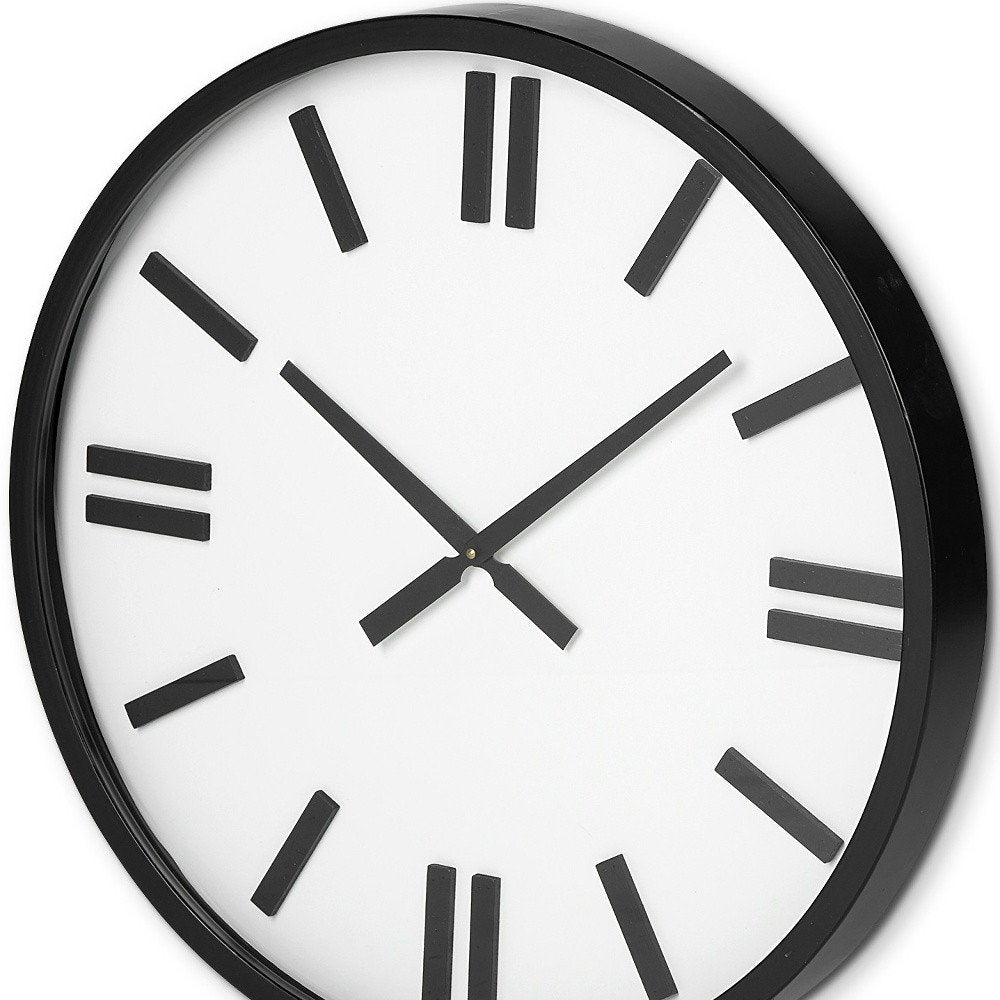 24" Round Large Modern Wall Clock With White Face And Non-Numarical Number  Warm Home View