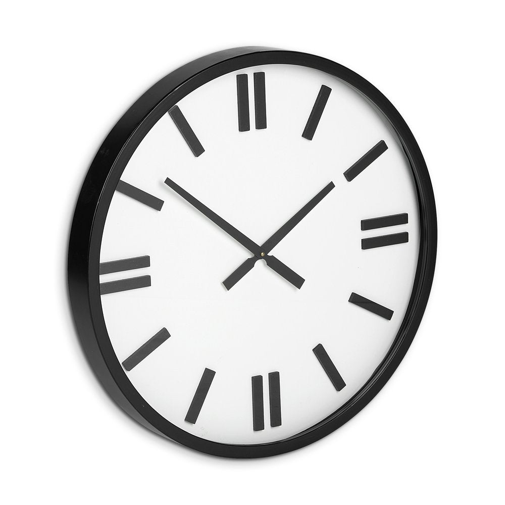24" Round Large Modern Wall Clock With White Face And Non-Numarical Number  Warm Home View