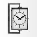 Rectangular Large Black Industrial Style Wall Clock  Warm Home View