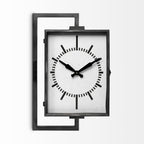 Rectangular Large Black Industrial Style Wall Clock  Warm Home View