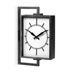 Rectangular Large Black Industrial Style Wall Clock  Warm Home View